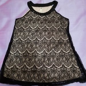 Black lace dress top